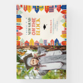 Nieuw Afstudeerder op het blok Kinder Afstuderen F Spandoek (Verticaal)