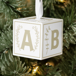 Nieuw Baby First Xmas Alfabet Letter Block White & Kubus Ornament