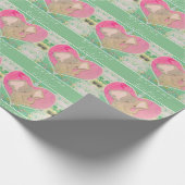 Nieuw Baby Olifant Groen Roze Inpakpapier (Hoek)