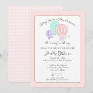 Nieuw Baby shower Adventure Hot Air-ballons Kaart