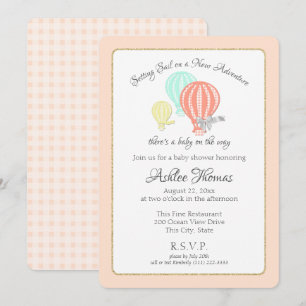Nieuw Baby shower van Adventure Hot Air-luchtballo Kaart