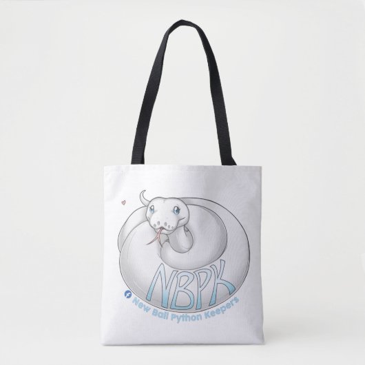 Nieuw Ball Python Keepers Yuki Logo wit tas (Voorkant)
