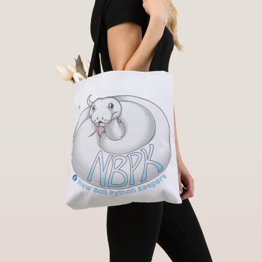 Nieuw Ball Python Keepers Yuki Logo wit tas (Dichtbij)