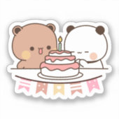 Nieuw beer en Panda Bubu Dudu paar Sticker (Voorkant)