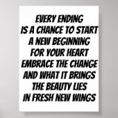 Nieuw Begin inspirerend minigedicht Poster (Voorkant)