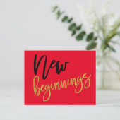 Nieuw Begin Positiviteit Quote Rood Briefkaart (Staand voorkant)