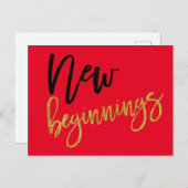 Nieuw Begin Positiviteit Quote Rood Briefkaart (Voorkant / Achterkant)