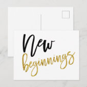 Nieuw Begin Positiviteit Quote Wit Briefkaart (Voorkant / Achterkant)