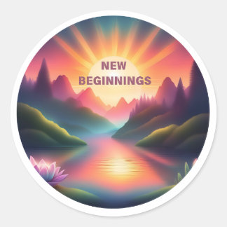 Nieuw begin T-shirt Ronde Sticker