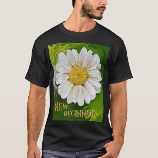 Nieuw Beginnings - Daisy flower power T-shirt (Voorkant)