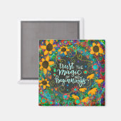 Nieuw Beginnings  Daisy Inspirivity Trendy Magneet (Voorkant / Achterkant)