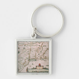 Nieuw-België, bord van "Atlas Contractus" c.1671 Sleutelhanger