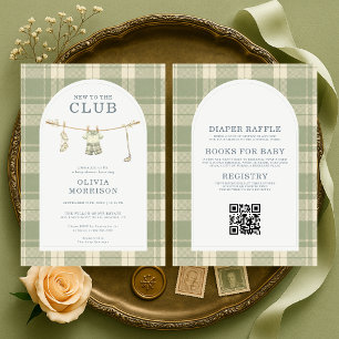 Nieuw bij Club All in One Golf Geruite Baby Shower Kaart