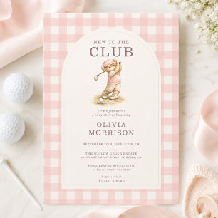 Nieuw bij Club Golf Beer Roze Meisje Baby Shower Kaart
