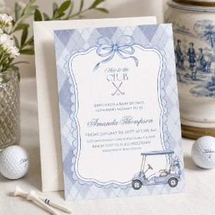 Nieuw bij de Club Blauwe Golfkar Baby Shower Kaart