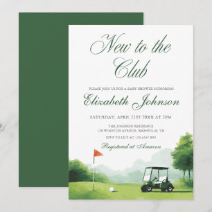 Nieuw bij de Club Golf Moderne Aquarel Babyborrel Kaart