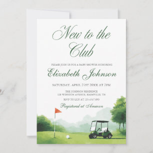 Nieuw bij de Club Golf Moderne Baby Shower QR Code Kaart