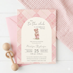 Nieuw Bij De Club Golfende Beer  Roze Baby Shower Kaart