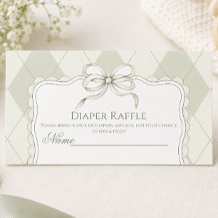 Nieuw Bij De Club Olijfgroene Golf Baby Shower Informatiekaartje