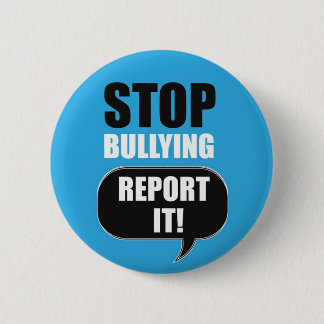 NIEUW! - BLUE STOP BULLYING RAPPORT IT PIN-BADGE RONDE BUTTON 5,7 CM