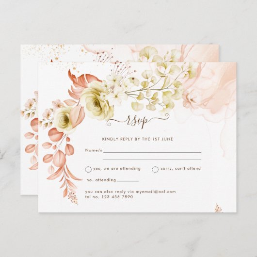NIEUW! Boho bloemen bruiloft bewaar data Briefkaart (Voorkant / Achterkant)