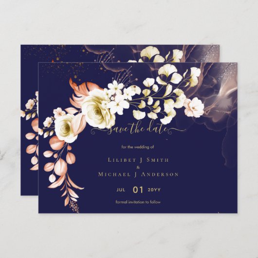 NIEUW! Boho Floral Wedding Save Dates Briefkaart (Voorkant / Achterkant)
