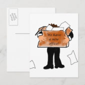 Nieuw Briefkaart voor de aankondiging van Kantoor (Voorkant / Achterkant)
