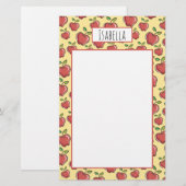 Nieuw briefpapier met verse rode appels (Voorkant / Achterkant)