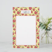 Nieuw briefpapier met verse rode appels (Staand voorkant)