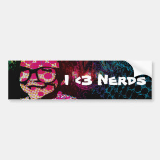 NIEUW! Bumpersticker "I <3 Nerds"