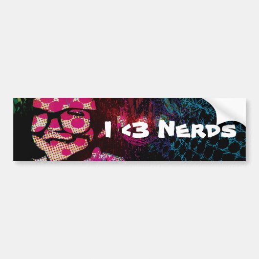 NIEUW! Bumpersticker "I <3 Nerds" (Voorkant)