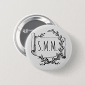 NIEUW! Button - Initialen Scroll - Jouw namen toev (Voorkant /achterkant)