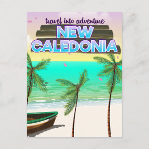 Nieuw-Caledonië "reis naar avontuur" reisposter. Briefkaart