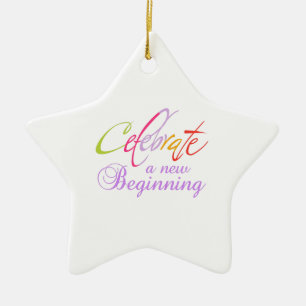 NIEUW CELEBRAAT BEGIN KERAMISCH ORNAMENT