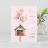 Nieuw Chapter Balloons Library Book Baby shower Pi Kaart (Staand voorkant)