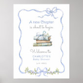 Nieuw Chapter Blue bow baby shower Welkom Poster (Voorkant)