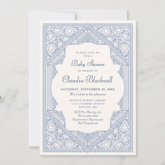 Nieuw Chapter Book Boy Baby shower Kaart (Voorkant)