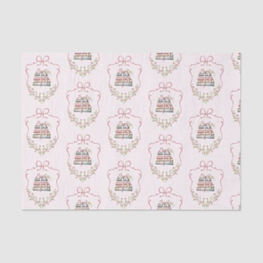 Nieuw chapter roze lint Bow baby shower Tissuepapier (Voorkant)