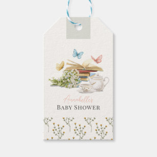 Nieuw Chapter Tea Set Vlinders Boek Baby shower Cadeaulabel