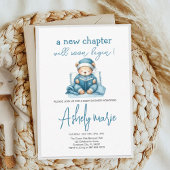Nieuw Chapter Teddy blue boy baby shower Beer Bedankkaart