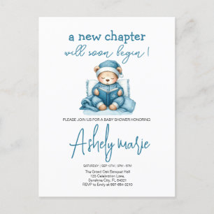 Nieuw Chapter Teddy blue boy baby shower Beer Briefkaart