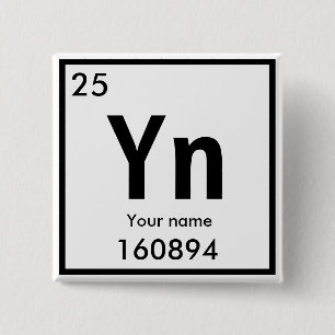 Nieuw chemisch element vierkante button 5,1 cm