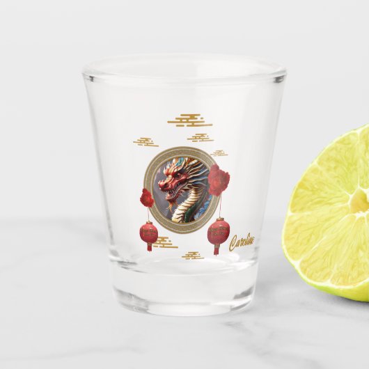 Nieuw Chinees drakenjaar Shot Glas (Voorkant)