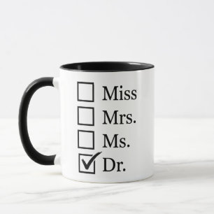 Nieuw Dokter PhD Afstudeer Bekercadeau voor Vrouwe Mok