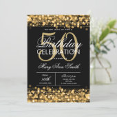 Nieuw! Elegant 50th Birthday Party Sparkles Gold Kaart (Staand voorkant)
