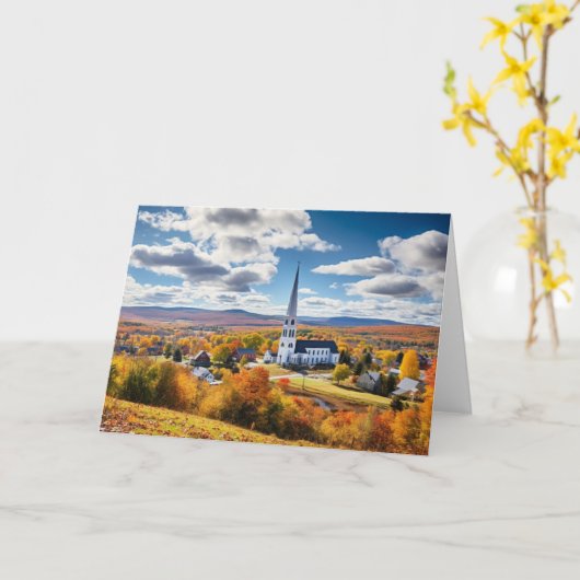 Nieuw Engeland Herfst Landschap Kaart (Gele Bloem)