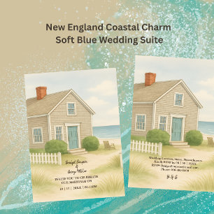 Nieuw Engeland Soft Blue Coastal Destination bruil Kaart