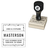 Nieuw familieadres thuis 	rubberstempel (Gestempeld)