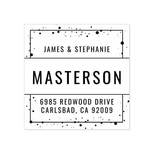 Nieuw familieadres thuis 	rubberstempel (Afrduk)