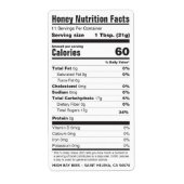 NIEUW FDA-conform voedingshoningetiket 2020-21 Etiket (Voorkant)